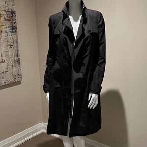 Burberry Ladies Black Fur Lined Trench Coat